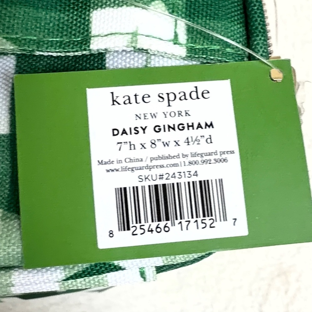 Kate Spade Green Gingham Floral Lunch Tote - Picture 4 of 4